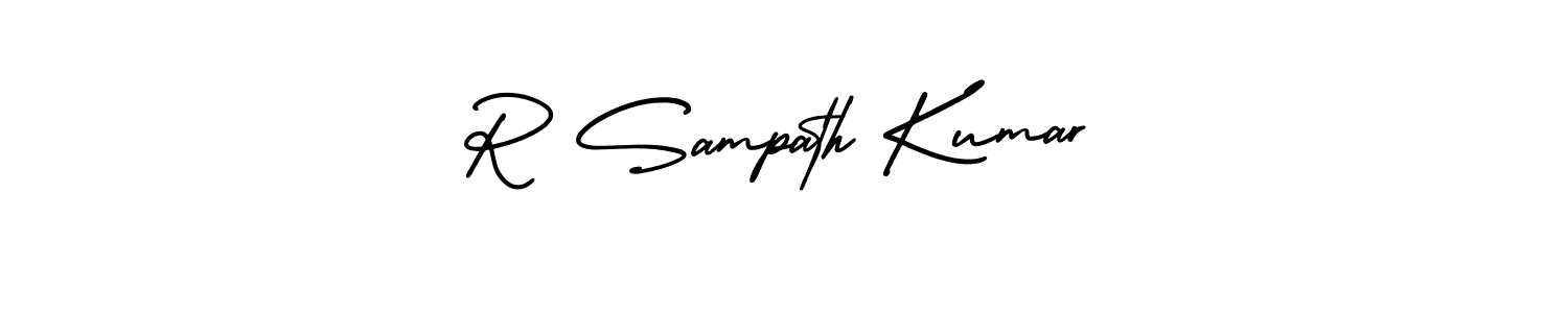 Make a beautiful signature design for name R Sampath Kumar. With this signature (AmerikaSignatureDemo-Regular) style, you can create a handwritten signature for free. R Sampath Kumar signature style 3 images and pictures png