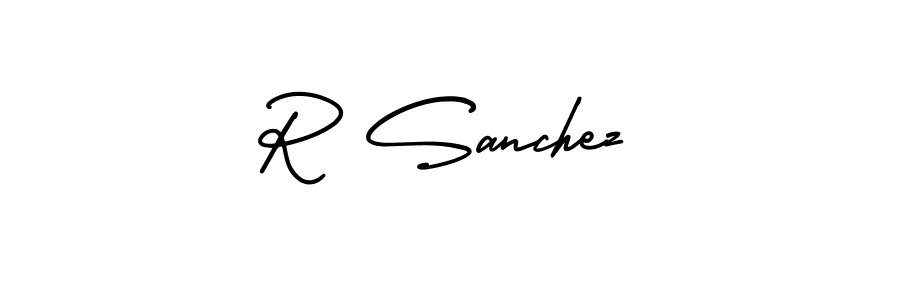 R Sanchez stylish signature style. Best Handwritten Sign (AmerikaSignatureDemo-Regular) for my name. Handwritten Signature Collection Ideas for my name R Sanchez. R Sanchez signature style 3 images and pictures png