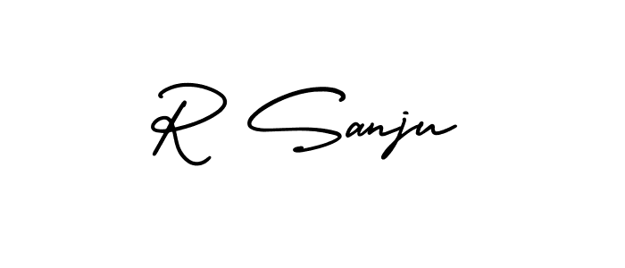 The best way (AmerikaSignatureDemo-Regular) to make a short signature is to pick only two or three words in your name. The name R Sanju include a total of six letters. For converting this name. R Sanju signature style 3 images and pictures png