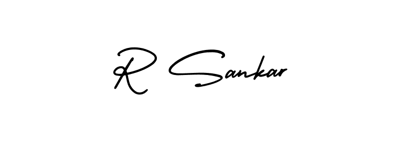 The best way (AmerikaSignatureDemo-Regular) to make a short signature is to pick only two or three words in your name. The name R Sankar include a total of six letters. For converting this name. R Sankar signature style 3 images and pictures png