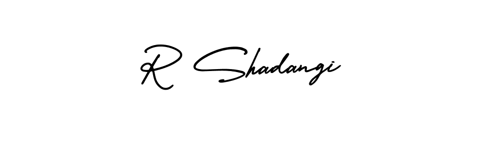 Check out images of Autograph of R Shadangi name. Actor R Shadangi Signature Style. AmerikaSignatureDemo-Regular is a professional sign style online. R Shadangi signature style 3 images and pictures png