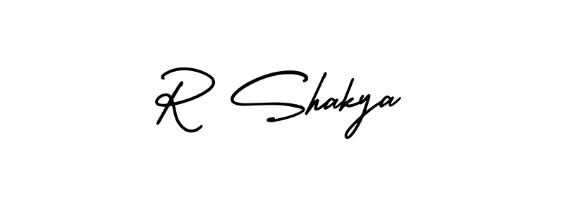 Use a signature maker to create a handwritten signature online. With this signature software, you can design (AmerikaSignatureDemo-Regular) your own signature for name R Shakya. R Shakya signature style 3 images and pictures png