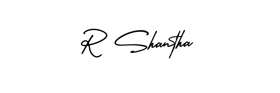 R Shantha stylish signature style. Best Handwritten Sign (AmerikaSignatureDemo-Regular) for my name. Handwritten Signature Collection Ideas for my name R Shantha. R Shantha signature style 3 images and pictures png