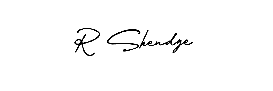 Make a beautiful signature design for name R Shendge. With this signature (AmerikaSignatureDemo-Regular) style, you can create a handwritten signature for free. R Shendge signature style 3 images and pictures png