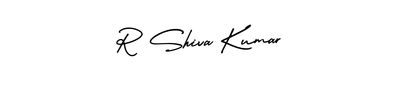 The best way (AmerikaSignatureDemo-Regular) to make a short signature is to pick only two or three words in your name. The name R Shiva Kumar include a total of six letters. For converting this name. R Shiva Kumar signature style 3 images and pictures png