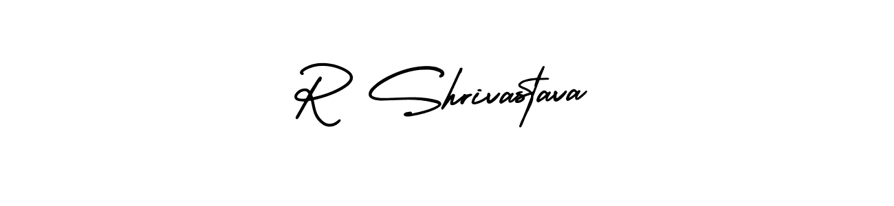 How to make R Shrivastava name signature. Use AmerikaSignatureDemo-Regular style for creating short signs online. This is the latest handwritten sign. R Shrivastava signature style 3 images and pictures png