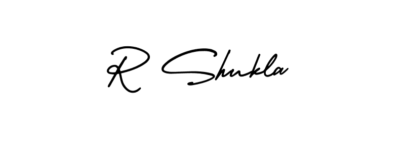 The best way (AmerikaSignatureDemo-Regular) to make a short signature is to pick only two or three words in your name. The name R Shukla include a total of six letters. For converting this name. R Shukla signature style 3 images and pictures png