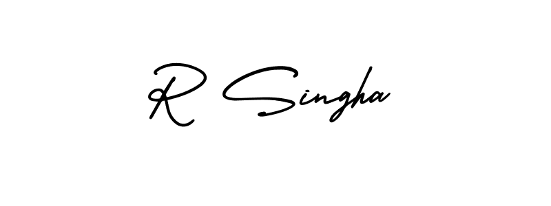 Use a signature maker to create a handwritten signature online. With this signature software, you can design (AmerikaSignatureDemo-Regular) your own signature for name R Singha. R Singha signature style 3 images and pictures png