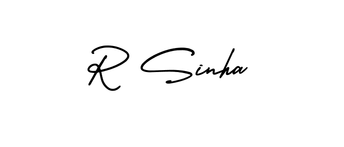 You should practise on your own different ways (AmerikaSignatureDemo-Regular) to write your name (R Sinha) in signature. don't let someone else do it for you. R Sinha signature style 3 images and pictures png