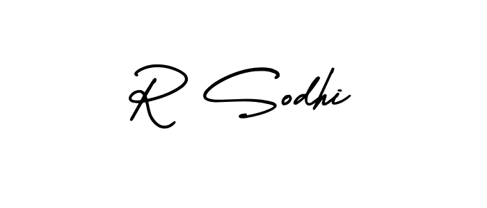 Design your own signature with our free online signature maker. With this signature software, you can create a handwritten (AmerikaSignatureDemo-Regular) signature for name R Sodhi. R Sodhi signature style 3 images and pictures png