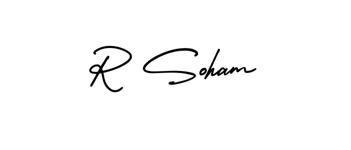 R Soham stylish signature style. Best Handwritten Sign (AmerikaSignatureDemo-Regular) for my name. Handwritten Signature Collection Ideas for my name R Soham. R Soham signature style 3 images and pictures png