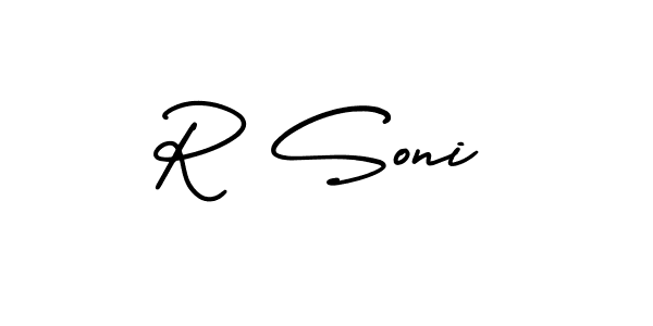 Use a signature maker to create a handwritten signature online. With this signature software, you can design (AmerikaSignatureDemo-Regular) your own signature for name R Soni. R Soni signature style 3 images and pictures png