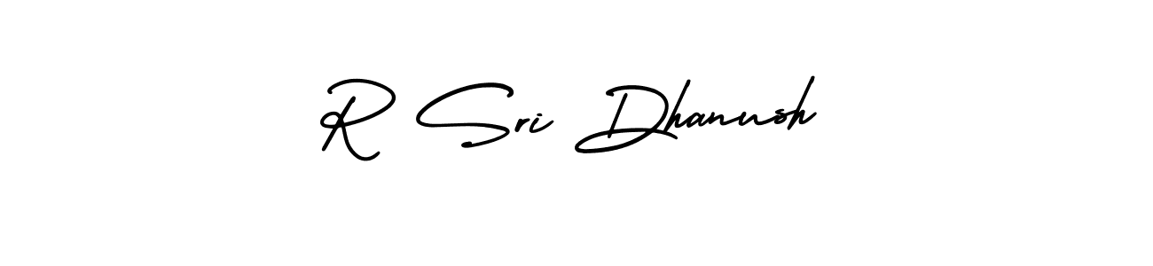 Use a signature maker to create a handwritten signature online. With this signature software, you can design (AmerikaSignatureDemo-Regular) your own signature for name R Sri Dhanush. R Sri Dhanush signature style 3 images and pictures png