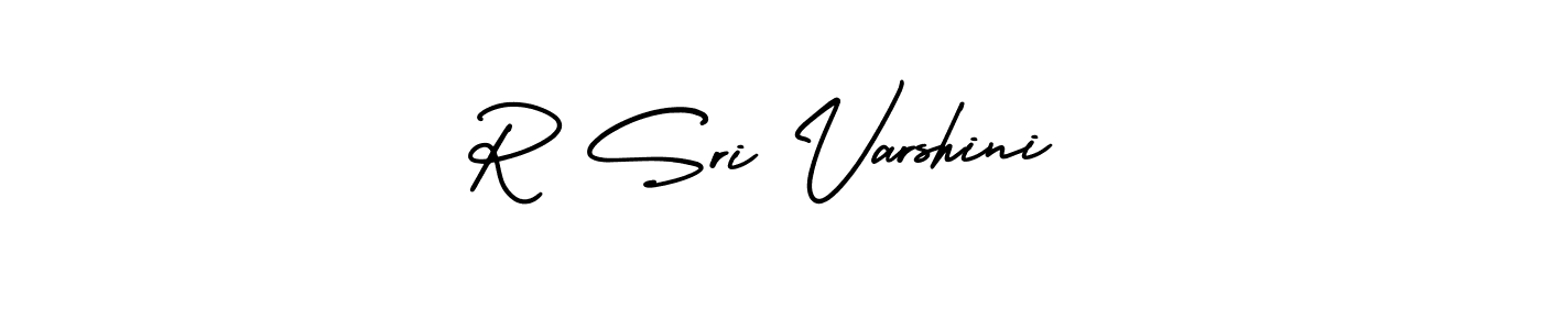 if you are searching for the best signature style for your name R Sri Varshini. so please give up your signature search. here we have designed multiple signature styles  using AmerikaSignatureDemo-Regular. R Sri Varshini signature style 3 images and pictures png