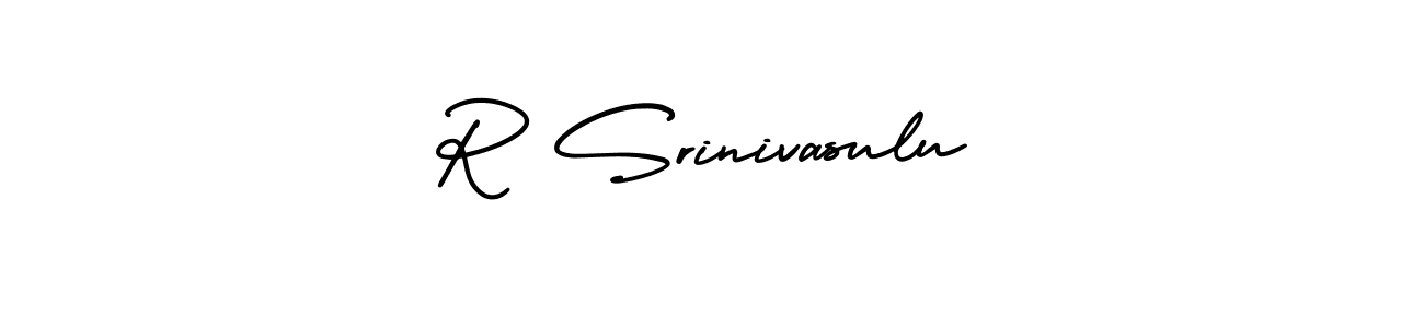 Use a signature maker to create a handwritten signature online. With this signature software, you can design (AmerikaSignatureDemo-Regular) your own signature for name R Srinivasulu. R Srinivasulu signature style 3 images and pictures png