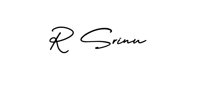 The best way (AmerikaSignatureDemo-Regular) to make a short signature is to pick only two or three words in your name. The name R Srinu include a total of six letters. For converting this name. R Srinu signature style 3 images and pictures png