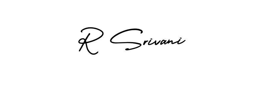 Design your own signature with our free online signature maker. With this signature software, you can create a handwritten (AmerikaSignatureDemo-Regular) signature for name R Srivani. R Srivani signature style 3 images and pictures png