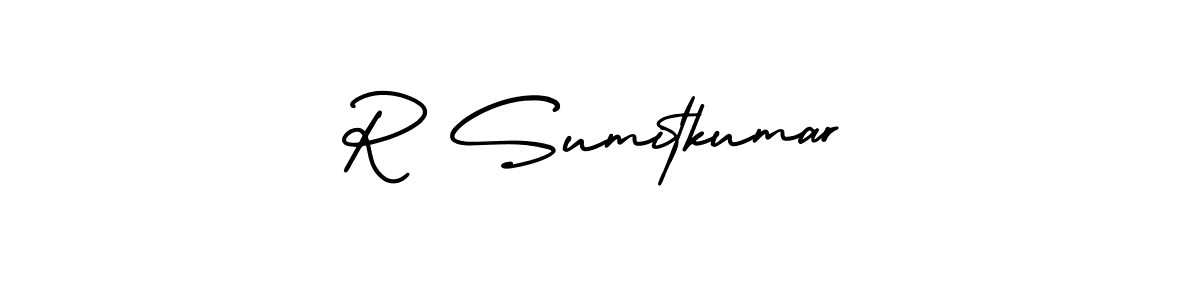 R Sumitkumar stylish signature style. Best Handwritten Sign (AmerikaSignatureDemo-Regular) for my name. Handwritten Signature Collection Ideas for my name R Sumitkumar. R Sumitkumar signature style 3 images and pictures png