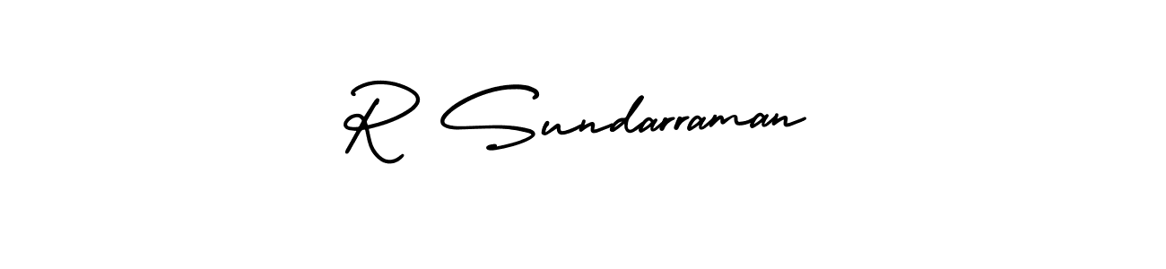 The best way (AmerikaSignatureDemo-Regular) to make a short signature is to pick only two or three words in your name. The name R Sundarraman include a total of six letters. For converting this name. R Sundarraman signature style 3 images and pictures png