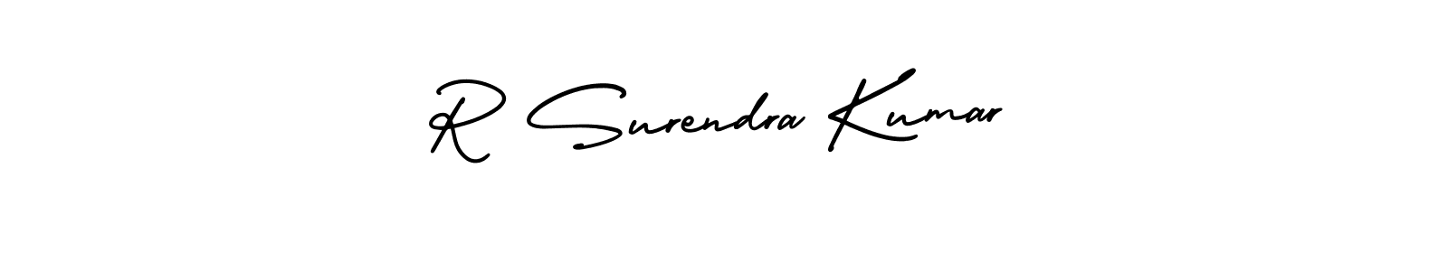 AmerikaSignatureDemo-Regular is a professional signature style that is perfect for those who want to add a touch of class to their signature. It is also a great choice for those who want to make their signature more unique. Get R Surendra Kumar name to fancy signature for free. R Surendra Kumar signature style 3 images and pictures png