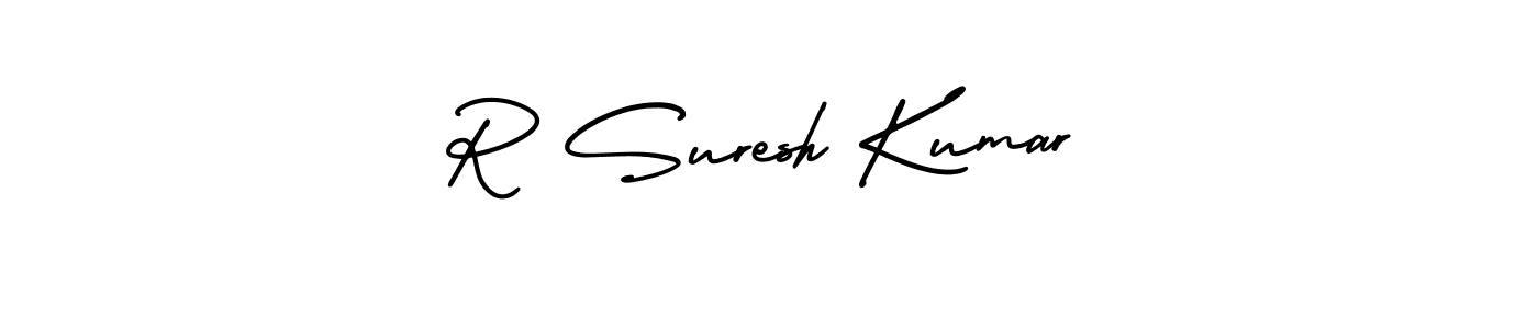 Use a signature maker to create a handwritten signature online. With this signature software, you can design (AmerikaSignatureDemo-Regular) your own signature for name R Suresh Kumar. R Suresh Kumar signature style 3 images and pictures png