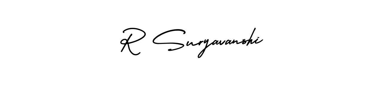 This is the best signature style for the R Suryavanshi name. Also you like these signature font (AmerikaSignatureDemo-Regular). Mix name signature. R Suryavanshi signature style 3 images and pictures png