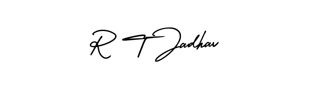 Similarly AmerikaSignatureDemo-Regular is the best handwritten signature design. Signature creator online .You can use it as an online autograph creator for name R T Jadhav. R T Jadhav signature style 3 images and pictures png