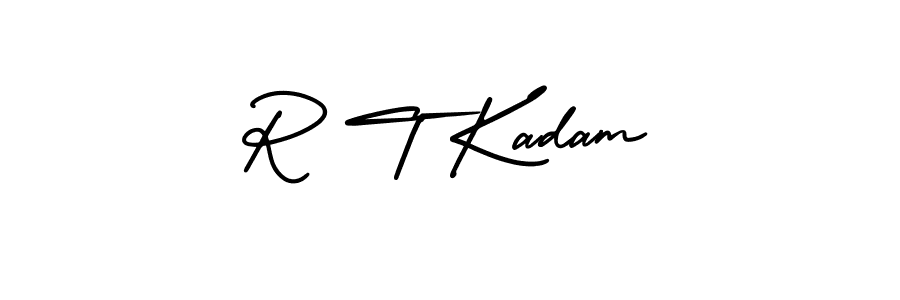 Design your own signature with our free online signature maker. With this signature software, you can create a handwritten (AmerikaSignatureDemo-Regular) signature for name R T Kadam. R T Kadam signature style 3 images and pictures png