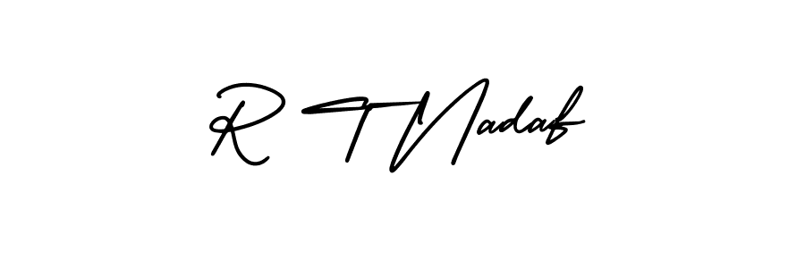 R T Nadaf stylish signature style. Best Handwritten Sign (AmerikaSignatureDemo-Regular) for my name. Handwritten Signature Collection Ideas for my name R T Nadaf. R T Nadaf signature style 3 images and pictures png
