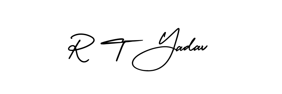 R T Yadav stylish signature style. Best Handwritten Sign (AmerikaSignatureDemo-Regular) for my name. Handwritten Signature Collection Ideas for my name R T Yadav. R T Yadav signature style 3 images and pictures png