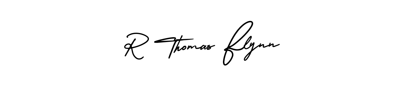 The best way (AmerikaSignatureDemo-Regular) to make a short signature is to pick only two or three words in your name. The name R Thomas Flynn include a total of six letters. For converting this name. R Thomas Flynn signature style 3 images and pictures png