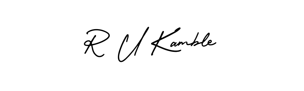 Also we have R U Kamble name is the best signature style. Create professional handwritten signature collection using AmerikaSignatureDemo-Regular autograph style. R U Kamble signature style 3 images and pictures png