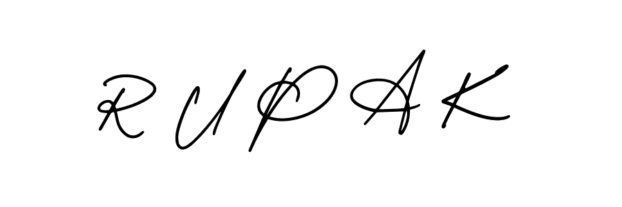 Make a beautiful signature design for name R U P A K. With this signature (AmerikaSignatureDemo-Regular) style, you can create a handwritten signature for free. R U P A K signature style 3 images and pictures png