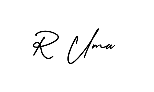 Also we have R Uma name is the best signature style. Create professional handwritten signature collection using AmerikaSignatureDemo-Regular autograph style. R Uma signature style 3 images and pictures png