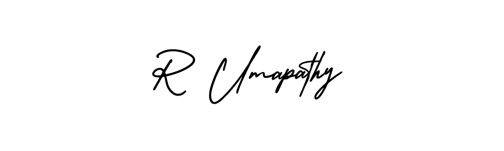 Design your own signature with our free online signature maker. With this signature software, you can create a handwritten (AmerikaSignatureDemo-Regular) signature for name R Umapathy. R Umapathy signature style 3 images and pictures png
