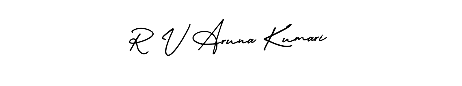 Similarly AmerikaSignatureDemo-Regular is the best handwritten signature design. Signature creator online .You can use it as an online autograph creator for name R V Aruna Kumari. R V Aruna Kumari signature style 3 images and pictures png