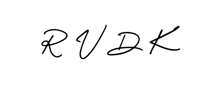 Create a beautiful signature design for name R V D K. With this signature (AmerikaSignatureDemo-Regular) fonts, you can make a handwritten signature for free. R V D K signature style 3 images and pictures png