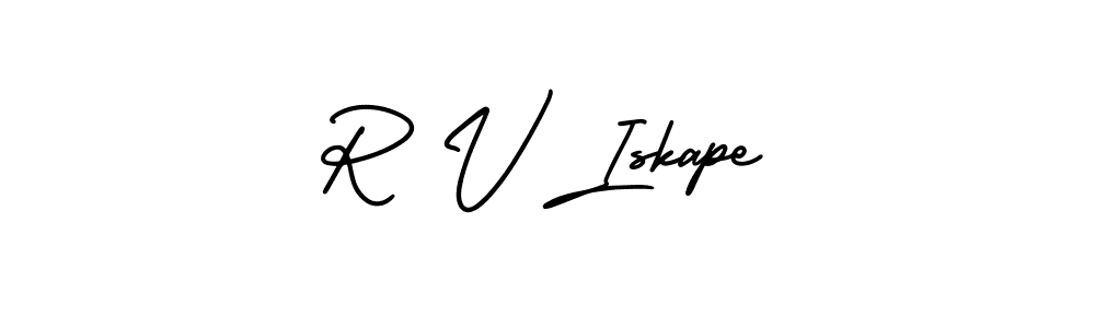 The best way (AmerikaSignatureDemo-Regular) to make a short signature is to pick only two or three words in your name. The name R V Iskape include a total of six letters. For converting this name. R V Iskape signature style 3 images and pictures png