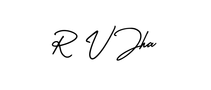 Make a beautiful signature design for name R V Jha. Use this online signature maker to create a handwritten signature for free. R V Jha signature style 3 images and pictures png