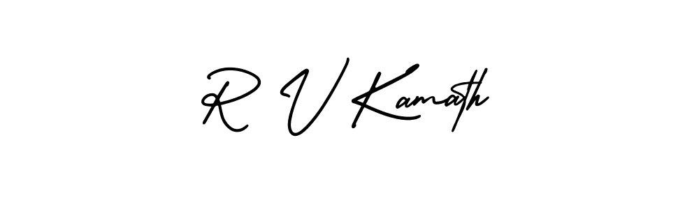 The best way (AmerikaSignatureDemo-Regular) to make a short signature is to pick only two or three words in your name. The name R V Kamath include a total of six letters. For converting this name. R V Kamath signature style 3 images and pictures png