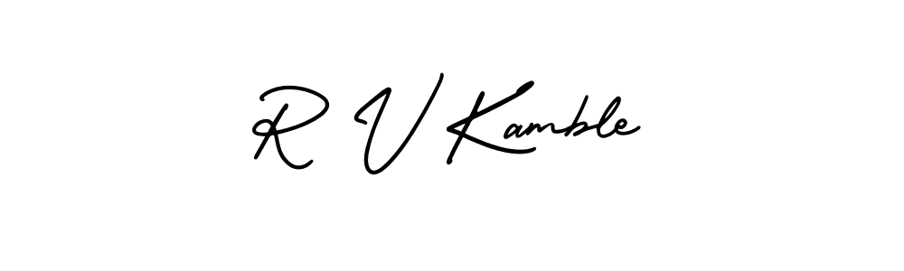 if you are searching for the best signature style for your name R V Kamble. so please give up your signature search. here we have designed multiple signature styles  using AmerikaSignatureDemo-Regular. R V Kamble signature style 3 images and pictures png