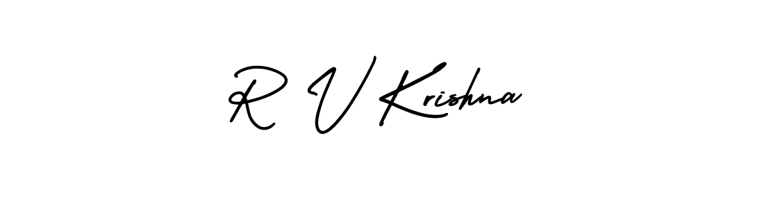 Create a beautiful signature design for name R V Krishna. With this signature (AmerikaSignatureDemo-Regular) fonts, you can make a handwritten signature for free. R V Krishna signature style 3 images and pictures png