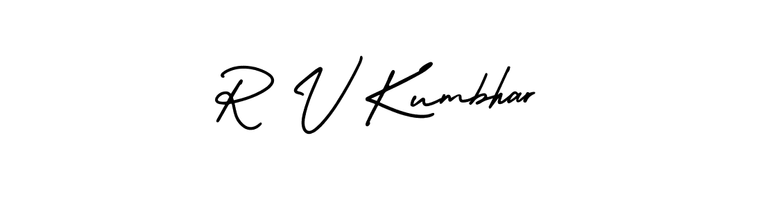 R V Kumbhar stylish signature style. Best Handwritten Sign (AmerikaSignatureDemo-Regular) for my name. Handwritten Signature Collection Ideas for my name R V Kumbhar. R V Kumbhar signature style 3 images and pictures png