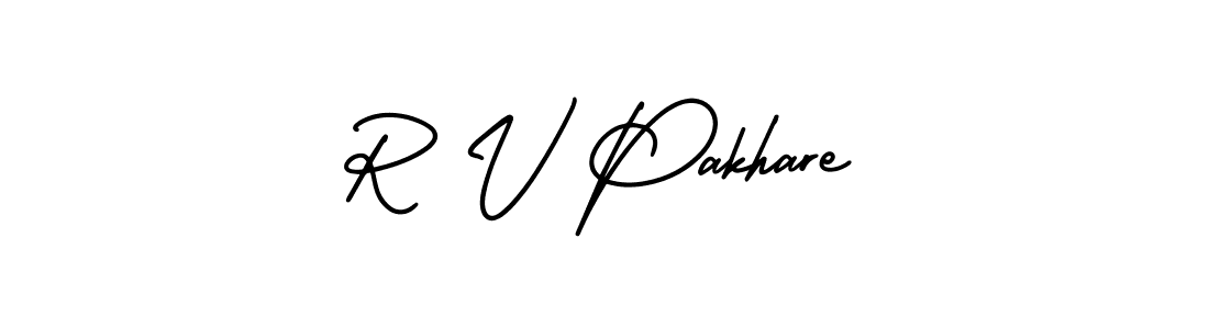 Make a beautiful signature design for name R V Pakhare. With this signature (AmerikaSignatureDemo-Regular) style, you can create a handwritten signature for free. R V Pakhare signature style 3 images and pictures png