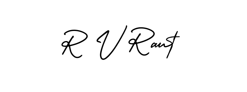 How to make R V Raut signature? AmerikaSignatureDemo-Regular is a professional autograph style. Create handwritten signature for R V Raut name. R V Raut signature style 3 images and pictures png