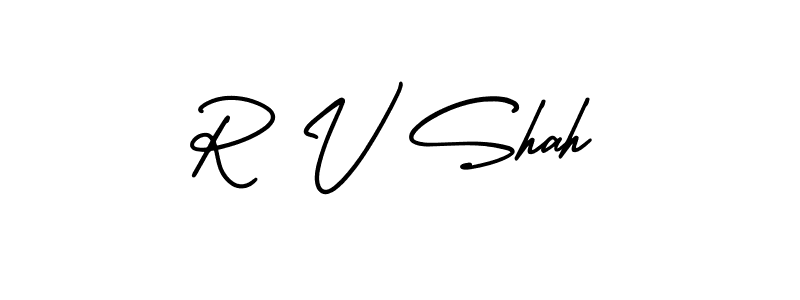 Create a beautiful signature design for name R V Shah. With this signature (AmerikaSignatureDemo-Regular) fonts, you can make a handwritten signature for free. R V Shah signature style 3 images and pictures png