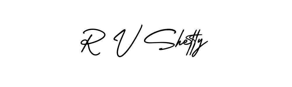 Design your own signature with our free online signature maker. With this signature software, you can create a handwritten (AmerikaSignatureDemo-Regular) signature for name R V Shetty. R V Shetty signature style 3 images and pictures png