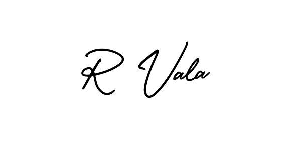 How to make R Vala name signature. Use AmerikaSignatureDemo-Regular style for creating short signs online. This is the latest handwritten sign. R Vala signature style 3 images and pictures png