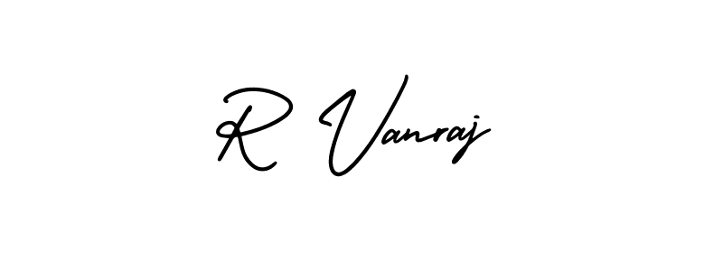 Similarly AmerikaSignatureDemo-Regular is the best handwritten signature design. Signature creator online .You can use it as an online autograph creator for name R Vanraj. R Vanraj signature style 3 images and pictures png