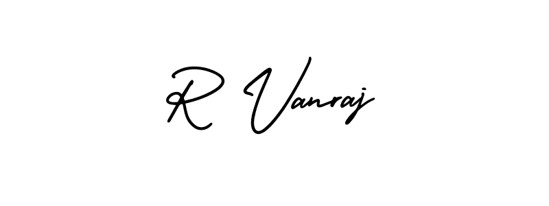 Similarly AmerikaSignatureDemo-Regular is the best handwritten signature design. Signature creator online .You can use it as an online autograph creator for name R Vanraj. R Vanraj signature style 3 images and pictures png